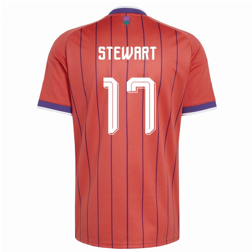 Danxen Mujer Camiseta Escocia Lewis Stewart #17 Naranja Púrpura 2ª Equipación 26-28 La Camisa México