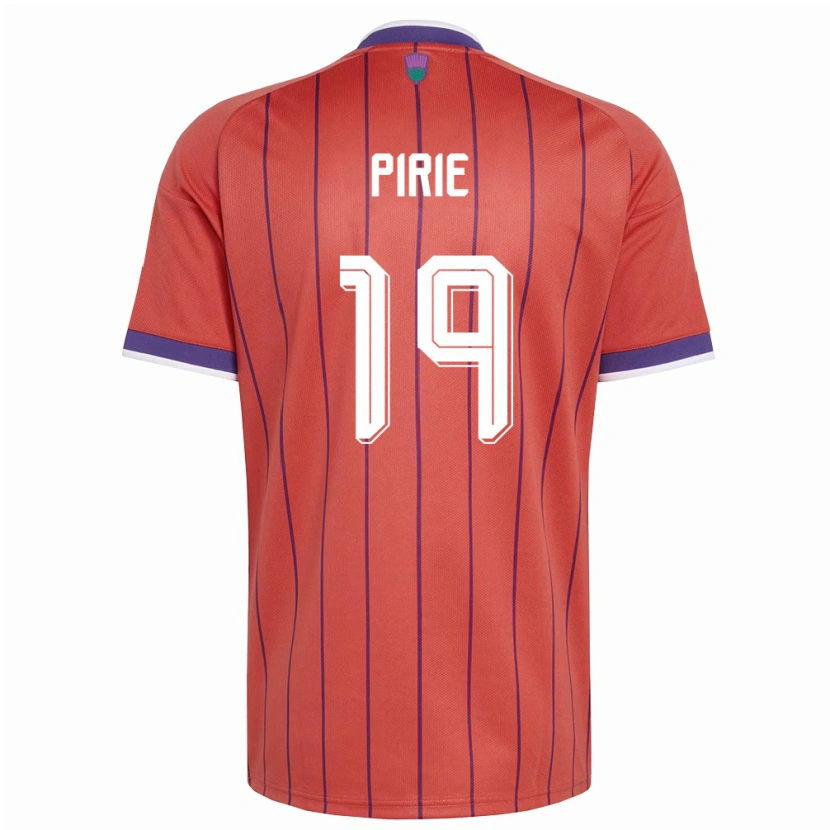 Danxen Mujer Camiseta Escocia Lewis Pirie #19 Naranja Púrpura 2ª Equipación 26-28 La Camisa México