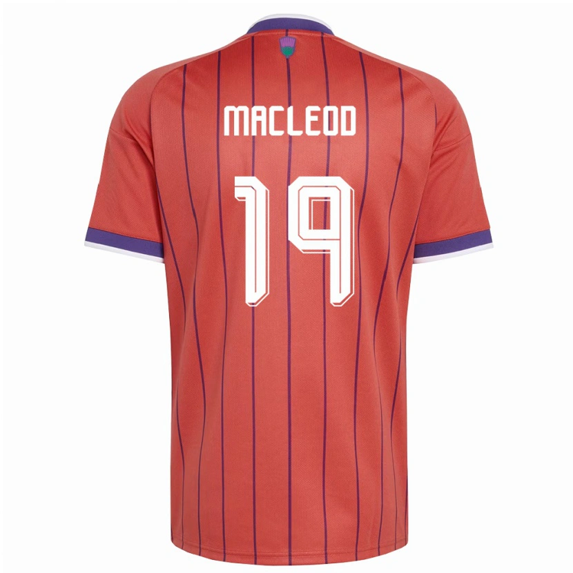 Danxen Mujer Camiseta Escocia Rory Macleod #19 Naranja Púrpura 2ª Equipación 26-28 La Camisa México