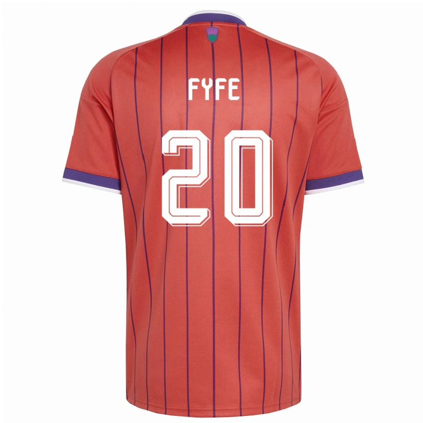 Danxen Mujer Camiseta Escocia Lucas Fyfe #20 Naranja Púrpura 2ª Equipación 26-28 La Camisa México