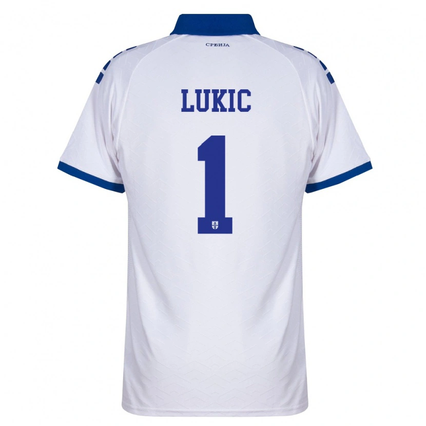 Danxen Mujer Camiseta Serbia Ognjen Lukic #1 Marino Blanco Rojo 2ª Equipación 26-28 La Camisa México