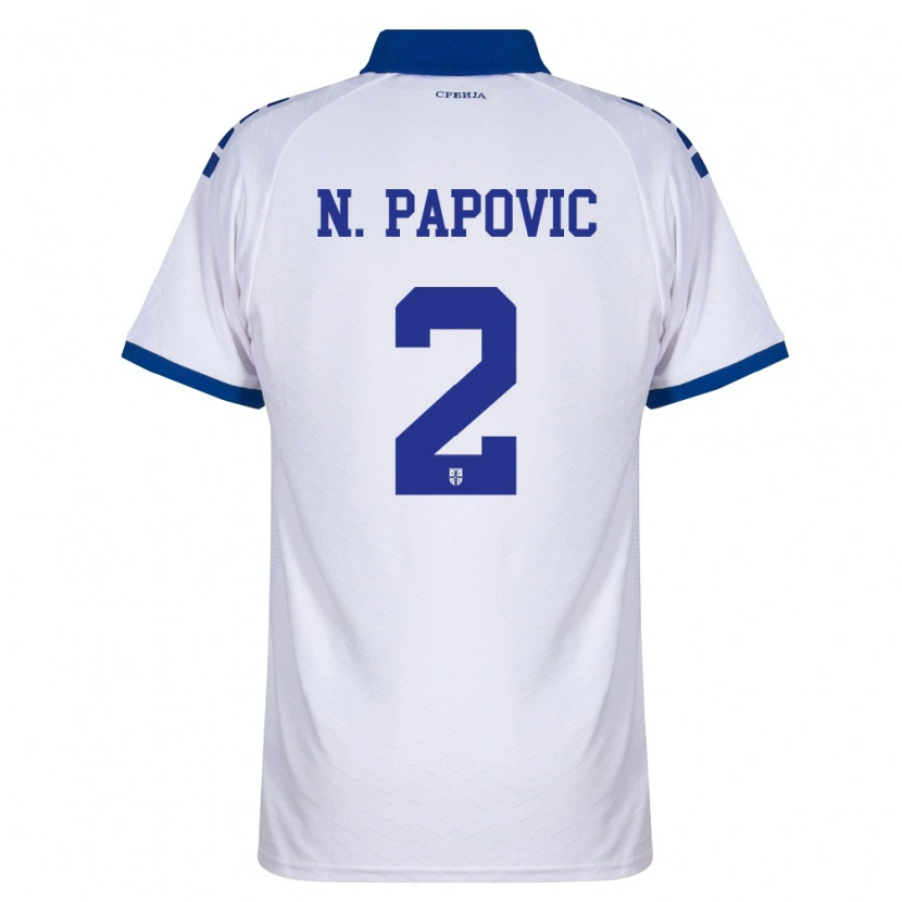 Danxen Mujer Camiseta Serbia Niksa Papovic #2 Marino Blanco Rojo 2ª Equipación 26-28 La Camisa México