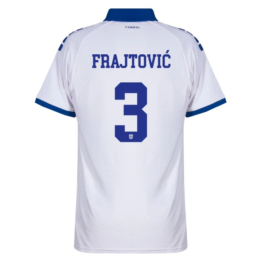 Danxen Mujer Camiseta Serbia Andela Frajtovic #3 Marino Blanco Rojo 2ª Equipación 26-28 La Camisa México