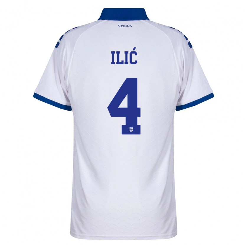 Danxen Mujer Camiseta Serbia Marija Ilic #4 Marino Blanco Rojo 2ª Equipación 26-28 La Camisa México