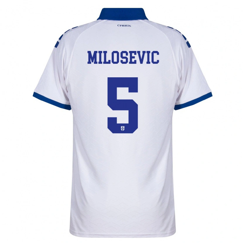 Danxen Mujer Camiseta Serbia Jovan Milosevic #5 Marino Blanco Rojo 2ª Equipación 26-28 La Camisa México