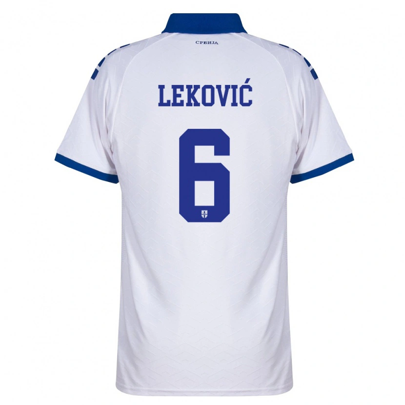 Danxen Mujer Camiseta Serbia Stefan Lekovic #6 Marino Blanco Rojo 2ª Equipación 26-28 La Camisa México
