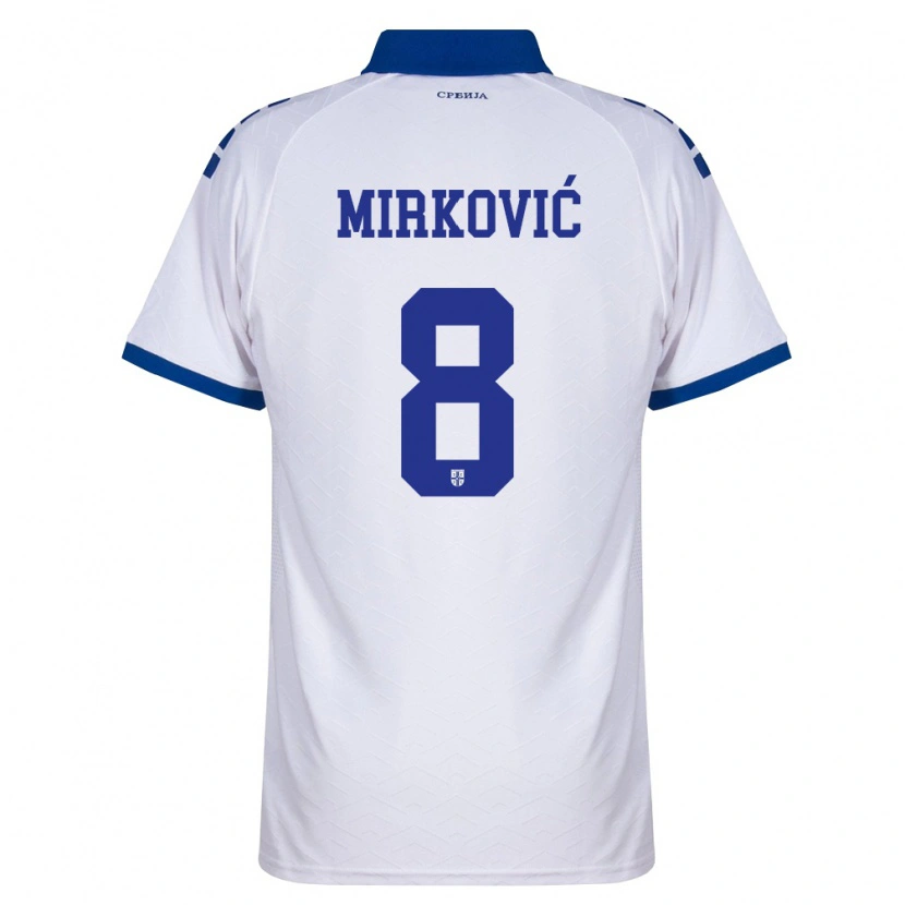 Danxen Mujer Camiseta Serbia Nemanja Mirkovic #8 Marino Blanco Rojo 2ª Equipación 26-28 La Camisa México