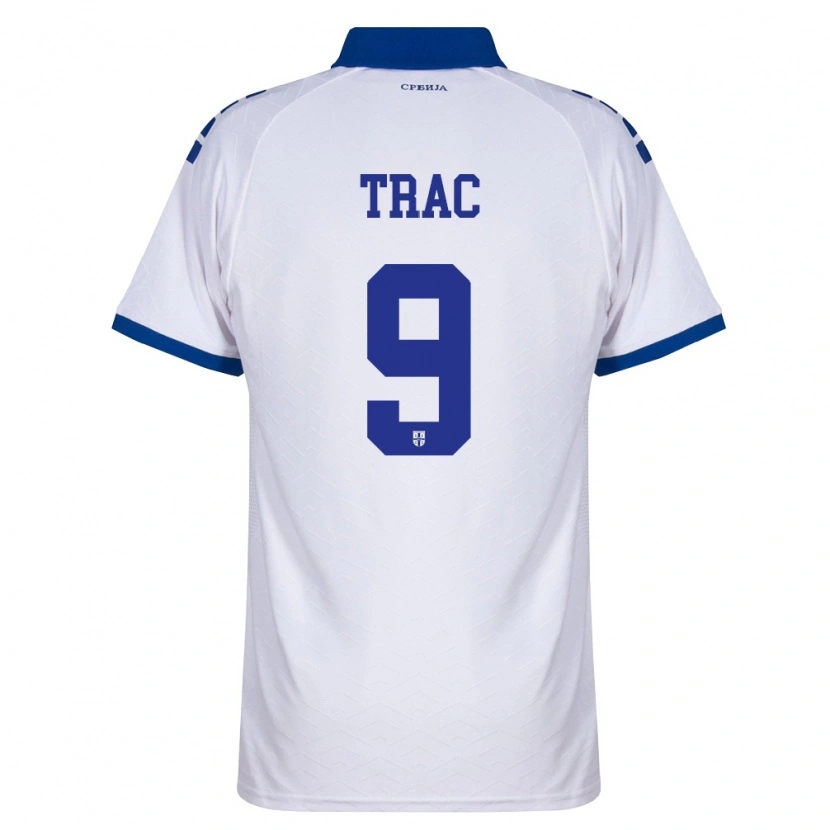 Danxen Mujer Camiseta Serbia Jovan Trac #9 Marino Blanco Rojo 2ª Equipación 26-28 La Camisa México