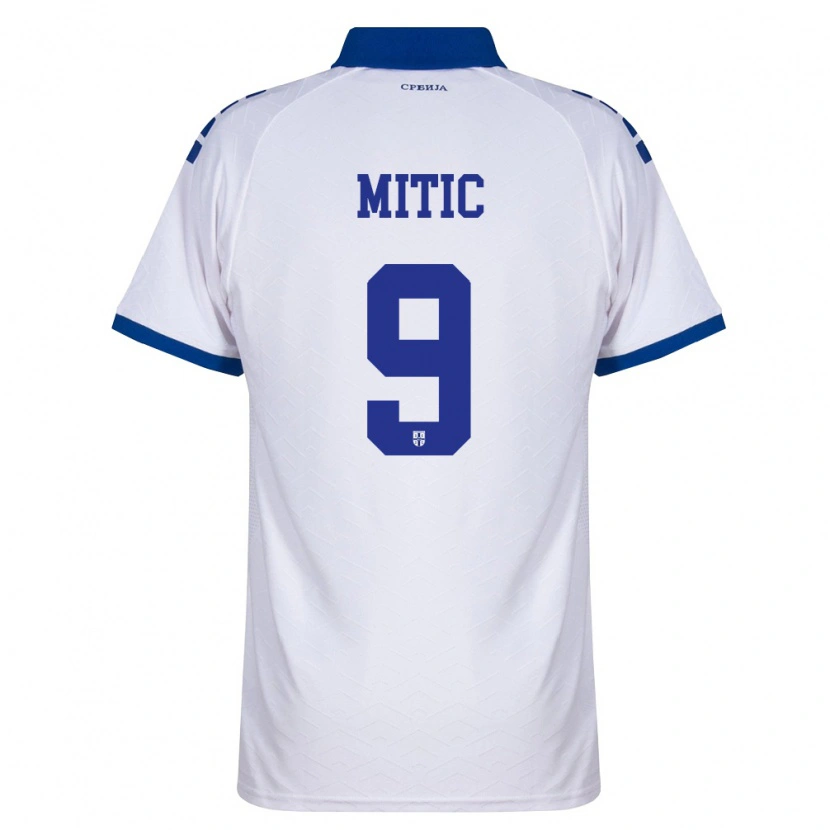 Danxen Mujer Camiseta Serbia Aleksa Mitic #9 Marino Blanco Rojo 2ª Equipación 26-28 La Camisa México