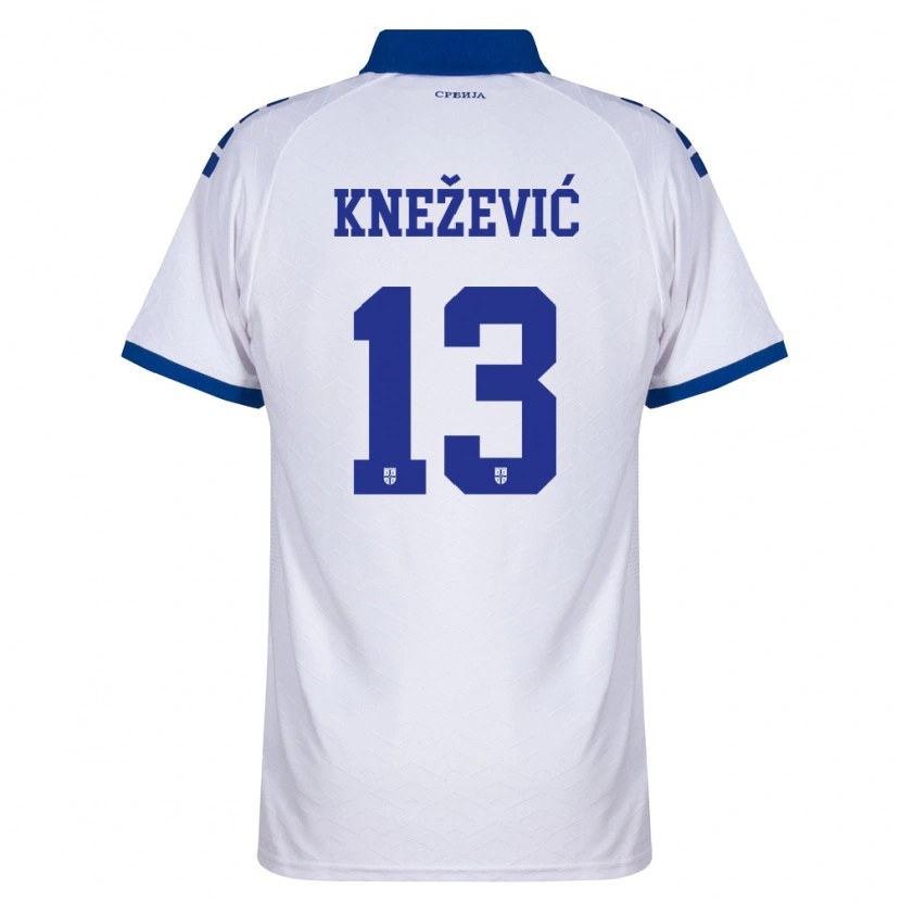 Danxen Mujer Camiseta Serbia Milana Knezevic #13 Marino Blanco Rojo 2ª Equipación 26-28 La Camisa México