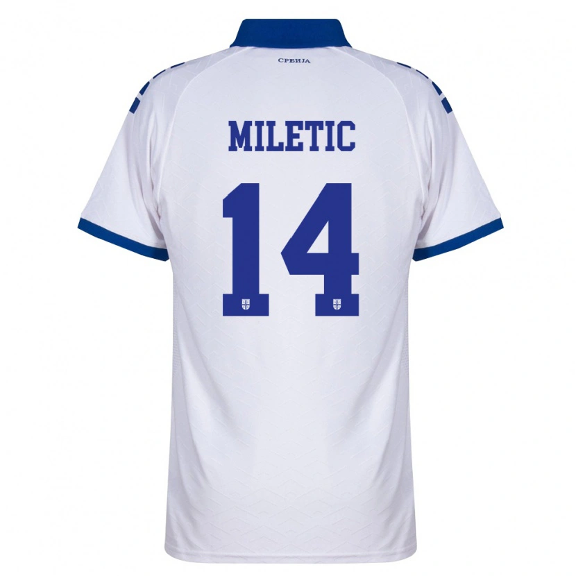 Danxen Mujer Camiseta Serbia Vladimir Miletic #14 Marino Blanco Rojo 2ª Equipación 26-28 La Camisa México