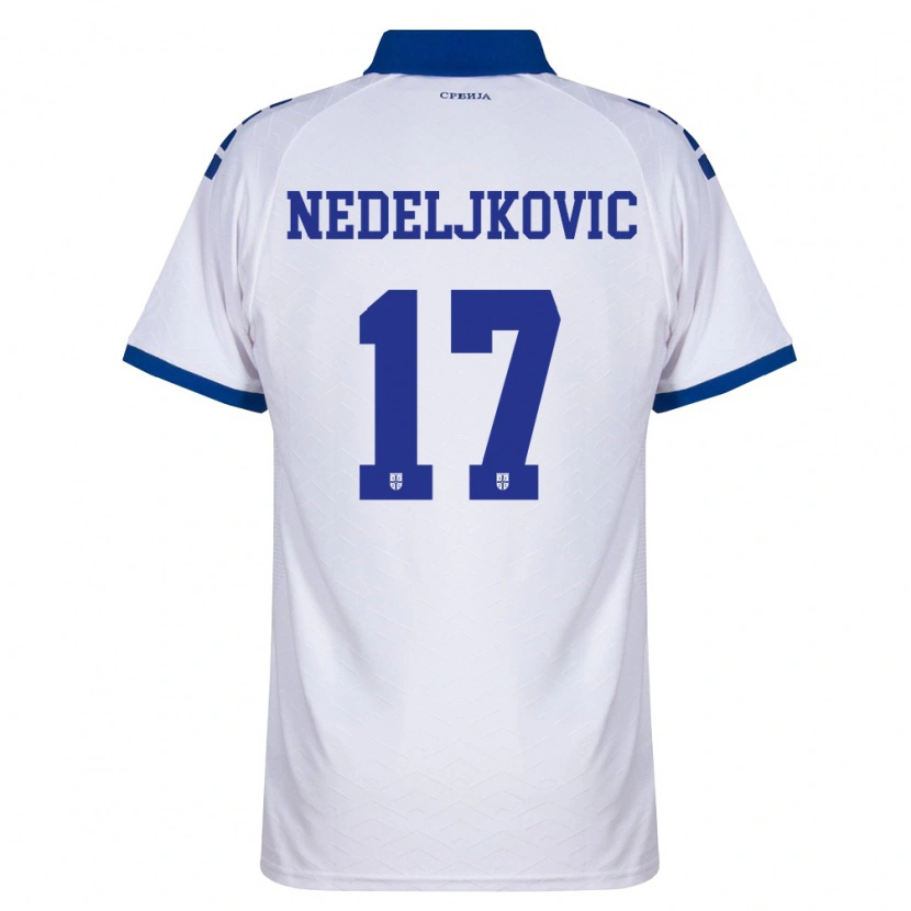 Danxen Mujer Camiseta Serbia Kosta Nedeljkovic #17 Marino Blanco Rojo 2ª Equipación 26-28 La Camisa México