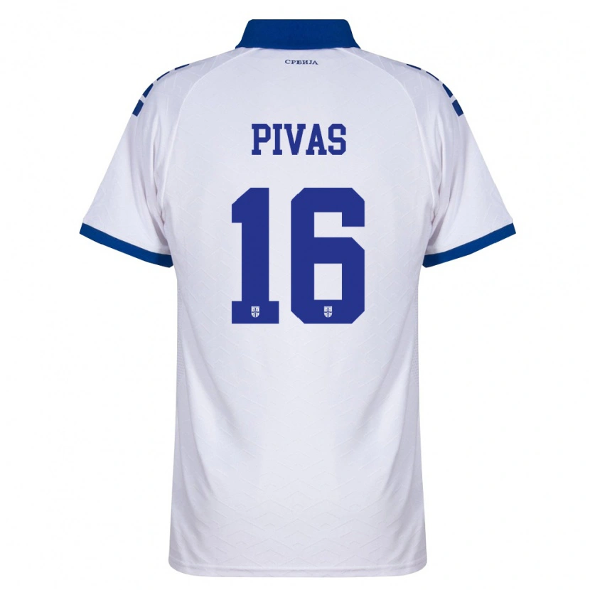 Danxen Mujer Camiseta Serbia Miodrag Pivas #16 Marino Blanco Rojo 2ª Equipación 26-28 La Camisa México