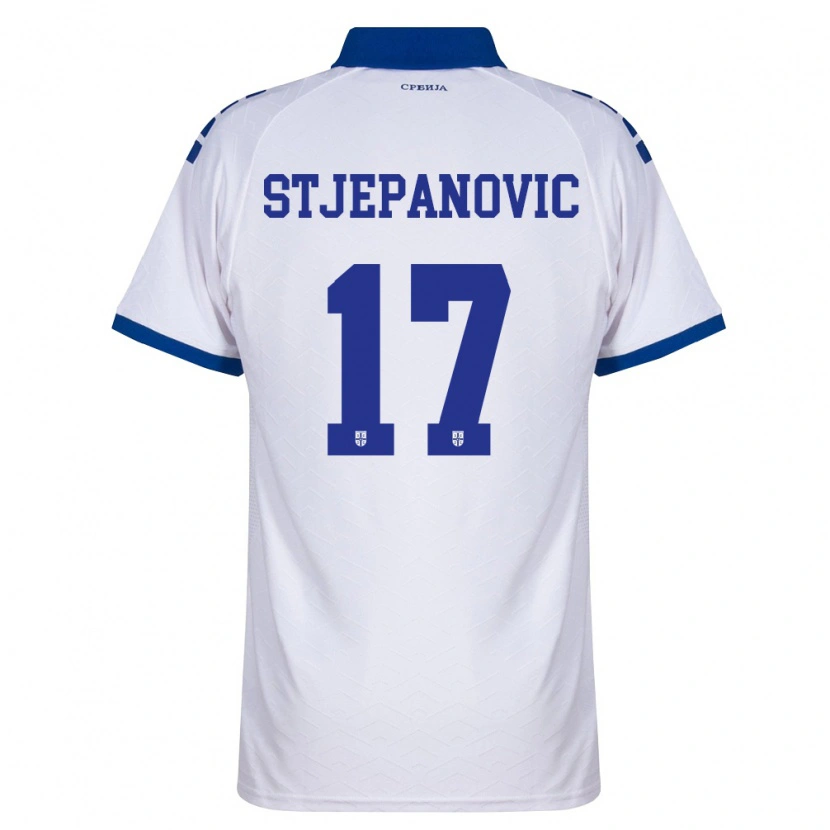 Danxen Mujer Camiseta Serbia Mateja Stjepanović #17 Marino Blanco Rojo 2ª Equipación 26-28 La Camisa México