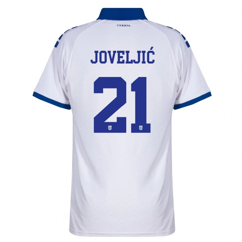Danxen Mujer Camiseta Serbia Dejan Joveljić #21 Marino Blanco Rojo 2ª Equipación 26-28 La Camisa México