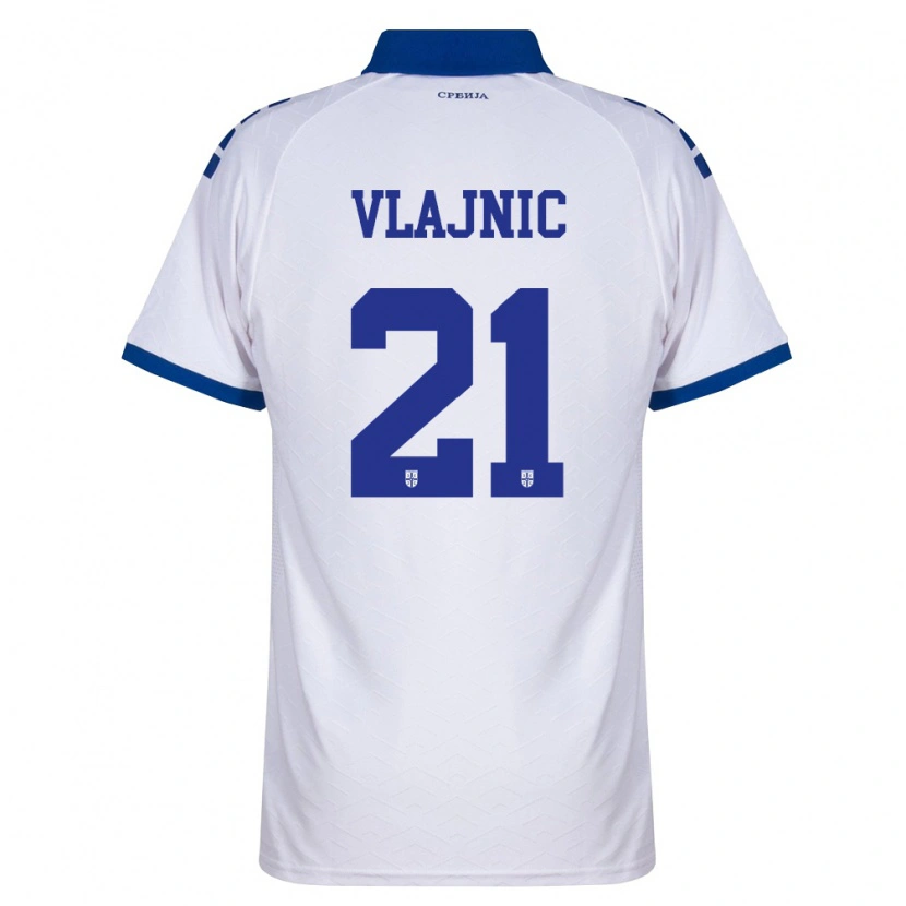 Danxen Mujer Camiseta Serbia Tyla Jay Vlajnic #21 Marino Blanco Rojo 2ª Equipación 26-28 La Camisa México