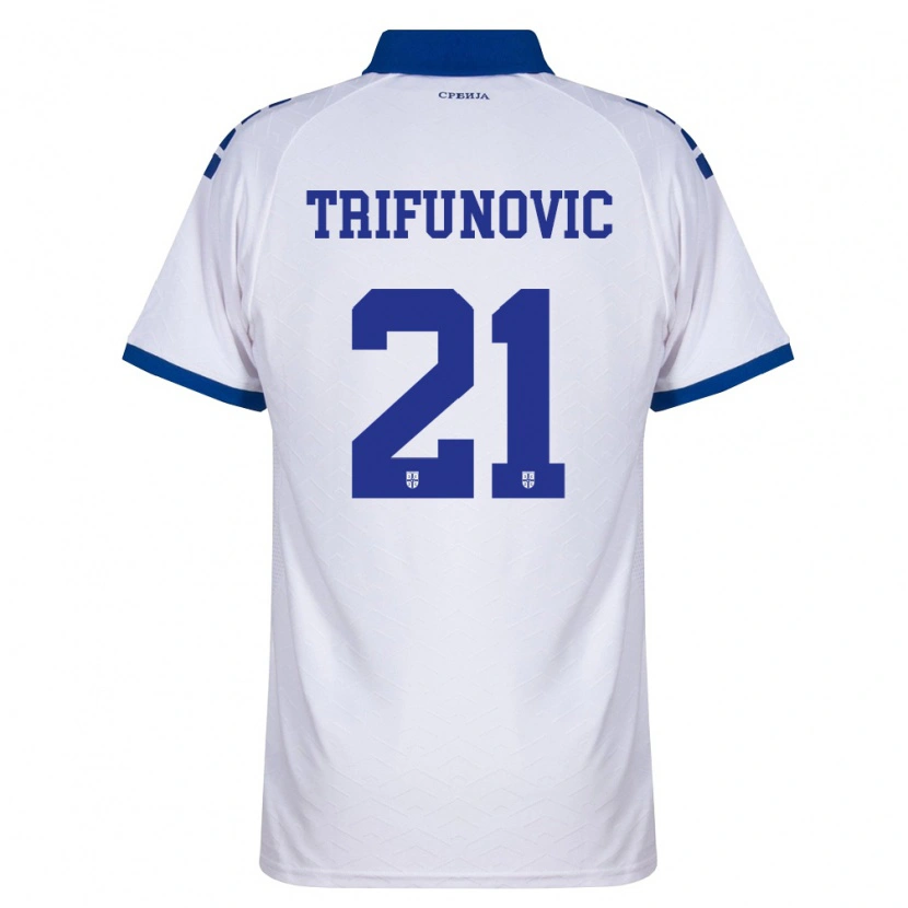Danxen Mujer Camiseta Serbia Nemanja Trifunovic #21 Marino Blanco Rojo 2ª Equipación 26-28 La Camisa México