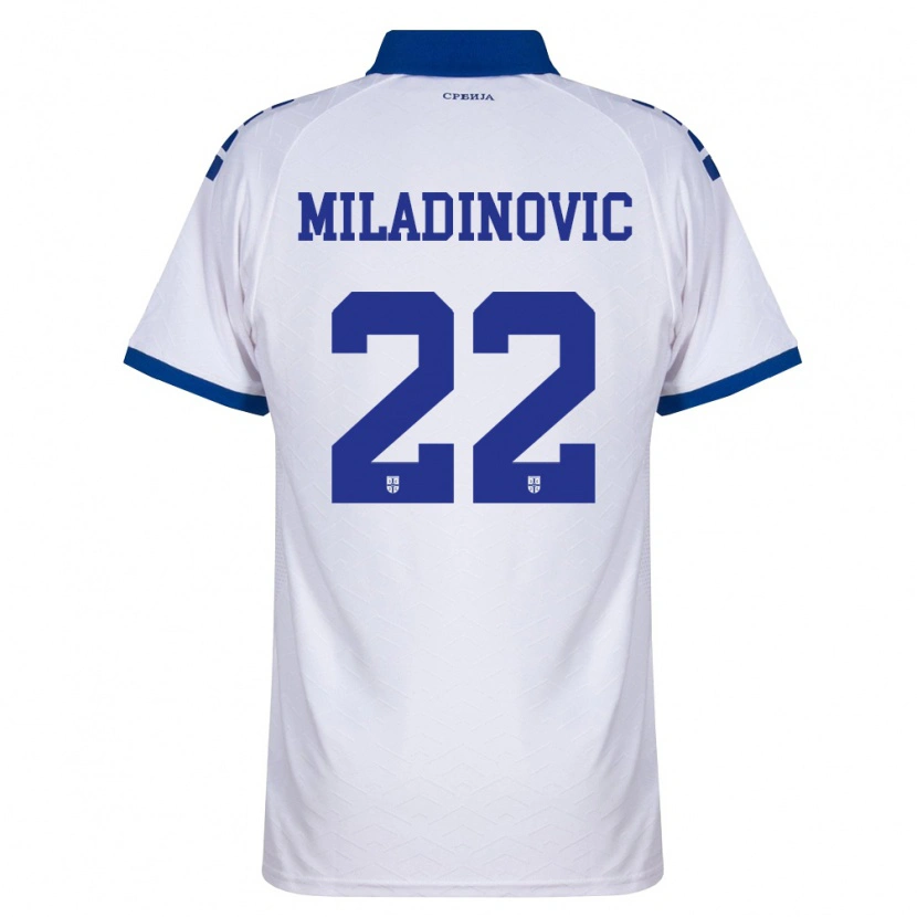 Danxen Mujer Camiseta Serbia Igor Miladinovic #22 Marino Blanco Rojo 2ª Equipación 26-28 La Camisa México