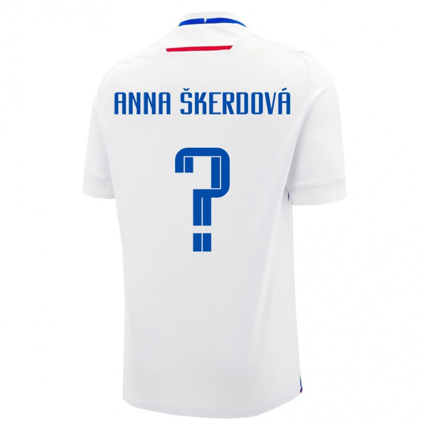 Danxen Mujer Camiseta Eslovaquia Sofia Anna Škerdová #0 Blanco Azul 2ª Equipación 26-28 La Camisa México