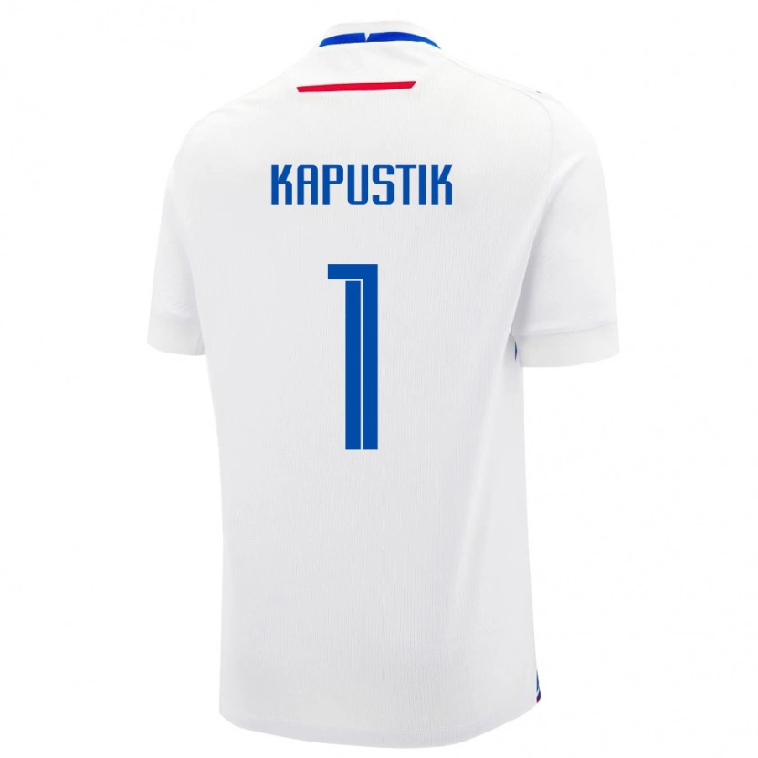 Danxen Mujer Camiseta Eslovaquia Simon Kapustik #1 Blanco Azul 2ª Equipación 26-28 La Camisa México