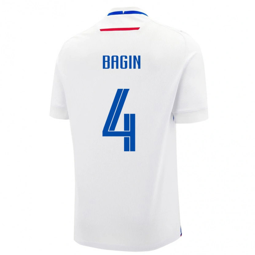 Danxen Mujer Camiseta Eslovaquia Samuel Bagin #4 Blanco Azul 2ª Equipación 26-28 La Camisa México