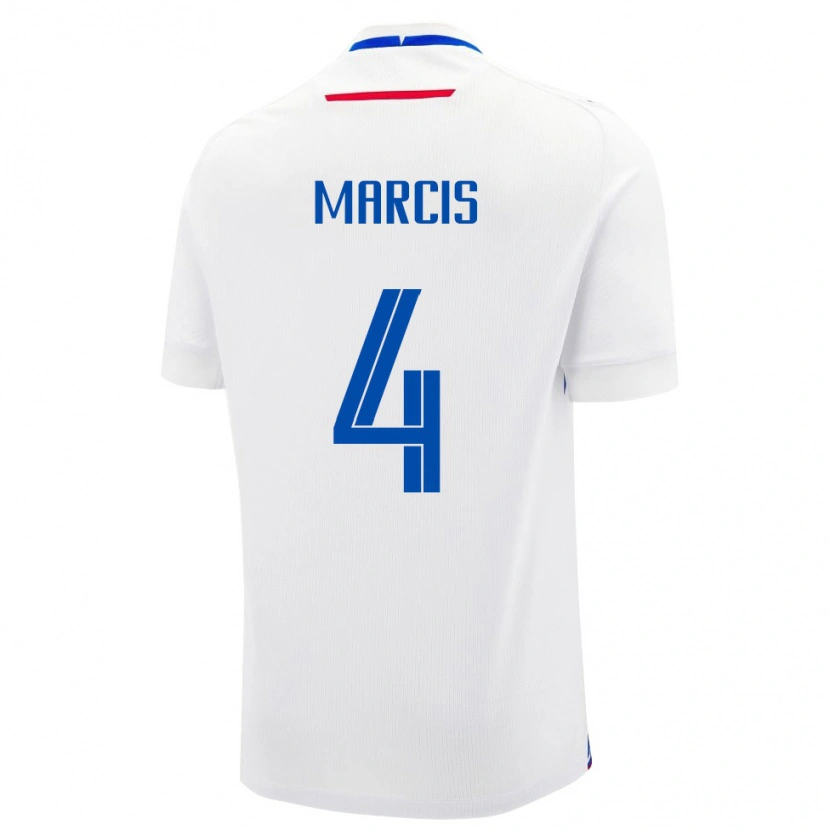 Danxen Mujer Camiseta Eslovaquia Martin Marcis #4 Blanco Azul 2ª Equipación 26-28 La Camisa México