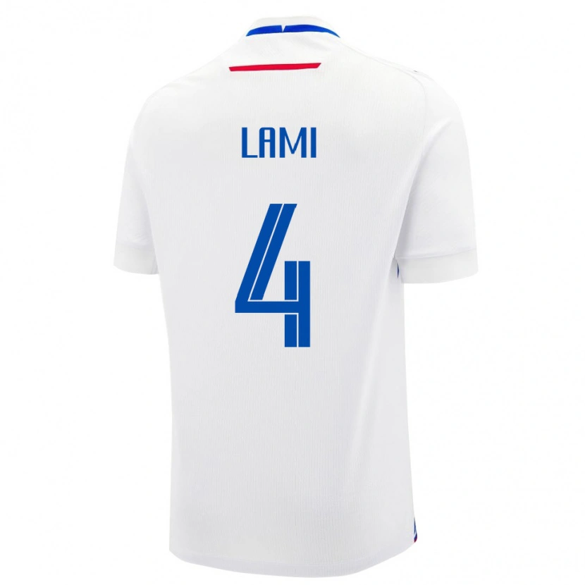 Danxen Mujer Camiseta Eslovaquia Adam Lami #4 Blanco Azul 2ª Equipación 26-28 La Camisa México