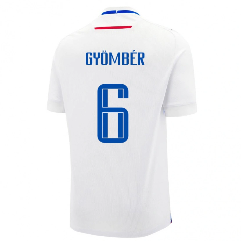 Danxen Mujer Camiseta Eslovaquia Norbert Gyömbér #6 Blanco Azul 2ª Equipación 26-28 La Camisa México