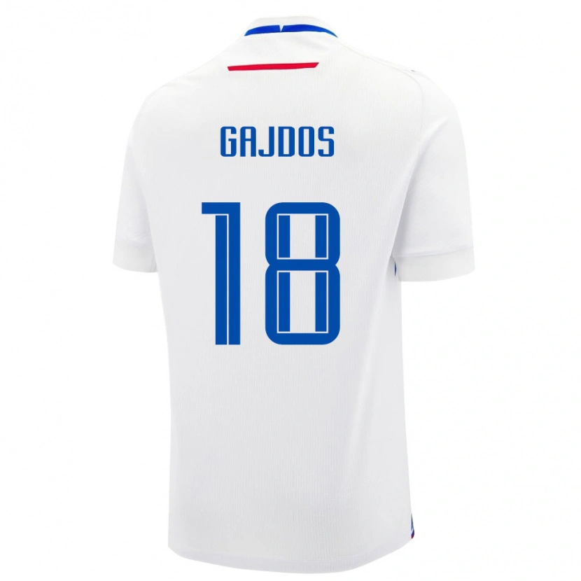 Danxen Mujer Camiseta Eslovaquia Artur Gajdos #18 Blanco Azul 2ª Equipación 26-28 La Camisa México