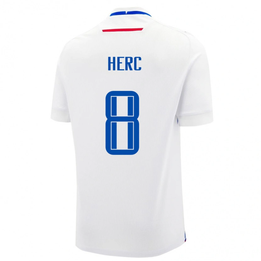 Danxen Mujer Camiseta Eslovaquia Christián Herc #8 Blanco Azul 2ª Equipación 26-28 La Camisa México