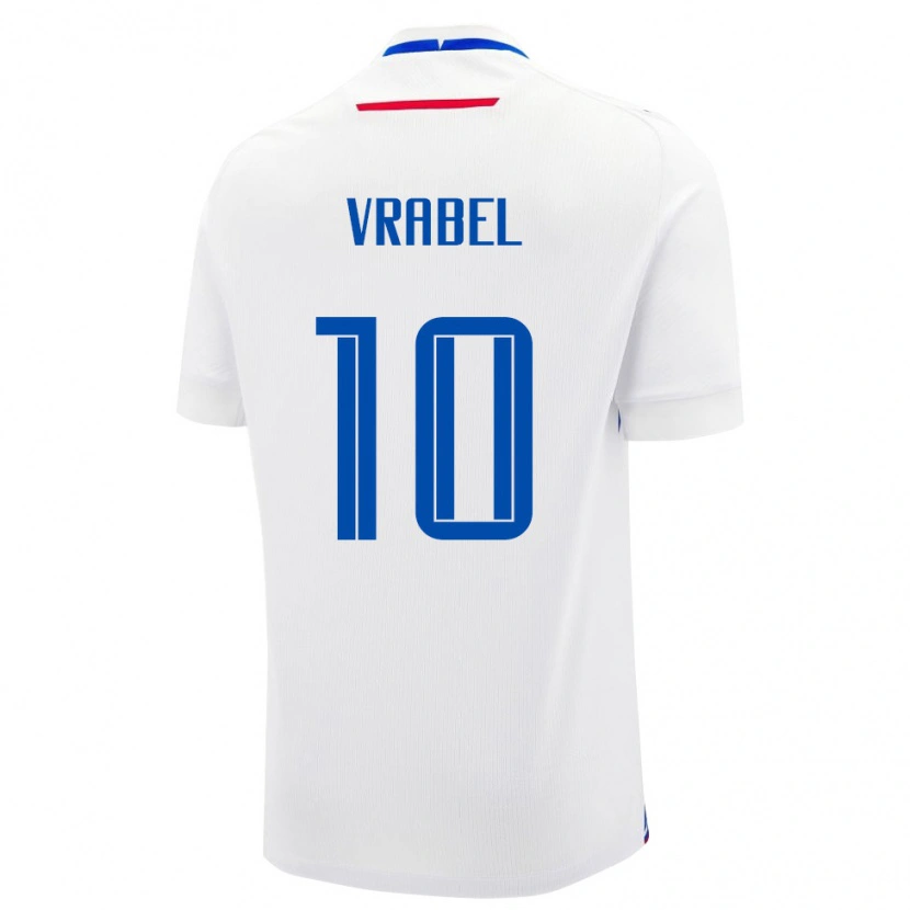 Danxen Mujer Camiseta Eslovaquia Alex Vrabel #10 Blanco Azul 2ª Equipación 26-28 La Camisa México