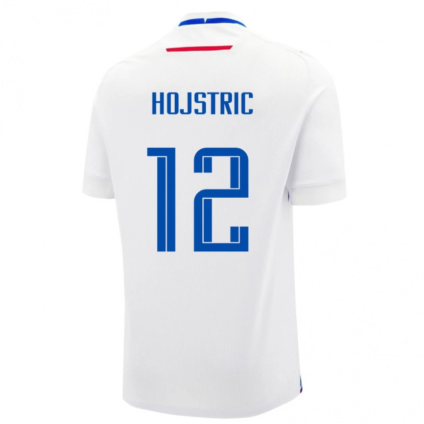 Danxen Mujer Camiseta Eslovaquia Tomas Hojstric #12 Blanco Azul 2ª Equipación 26-28 La Camisa México