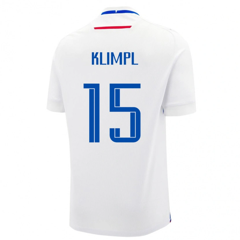 Danxen Mujer Camiseta Eslovaquia Oliver Klimpl #15 Blanco Azul 2ª Equipación 26-28 La Camisa México