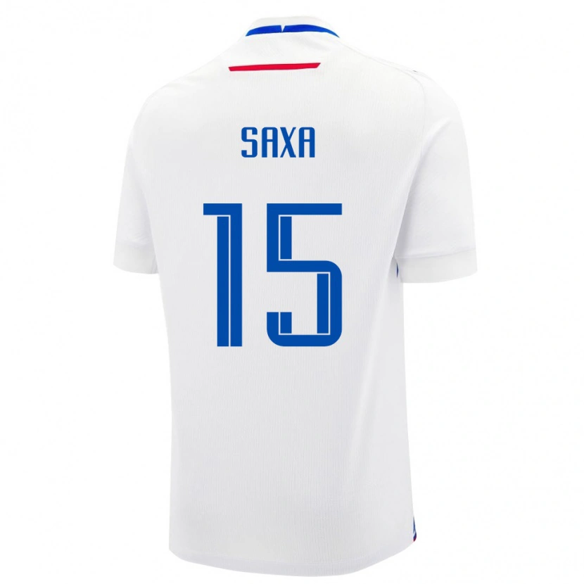 Danxen Mujer Camiseta Eslovaquia Michal Saxa #15 Blanco Azul 2ª Equipación 26-28 La Camisa México