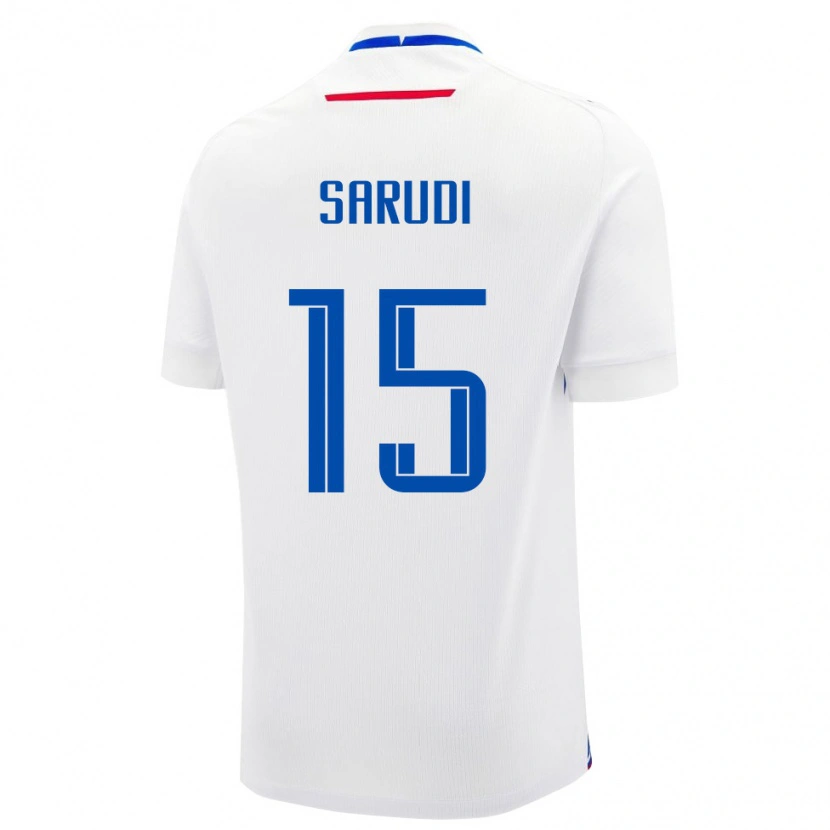 Danxen Mujer Camiseta Eslovaquia Samuel Sarudi #15 Blanco Azul 2ª Equipación 26-28 La Camisa México