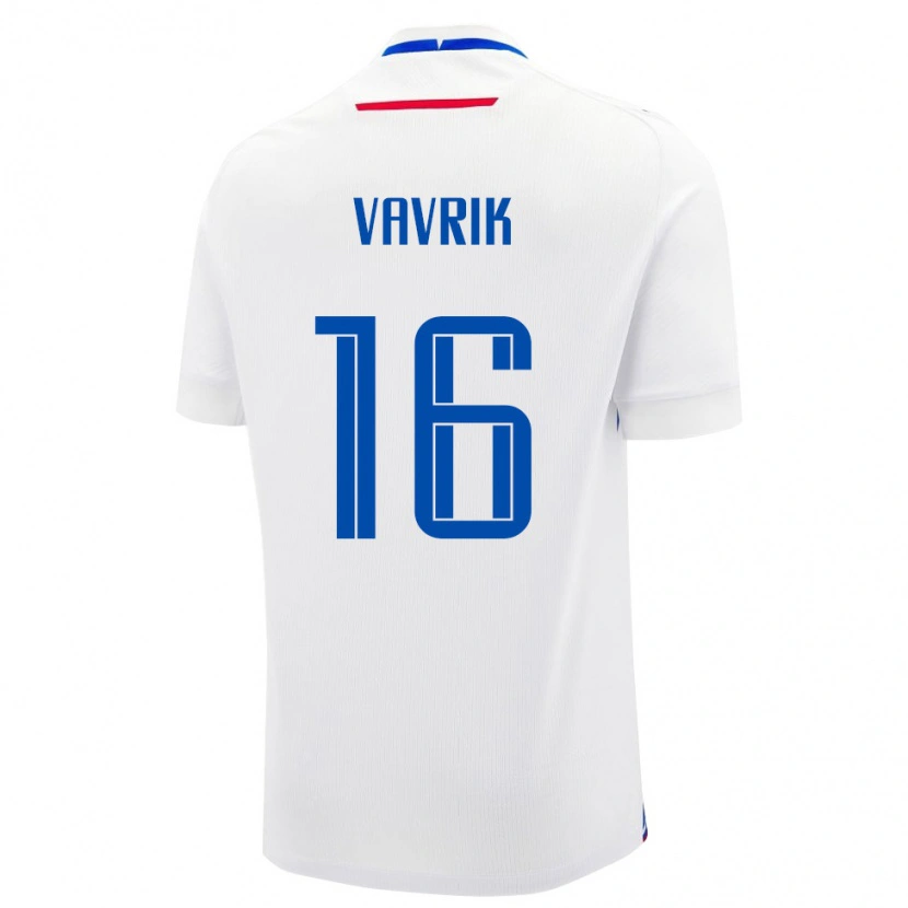 Danxen Mujer Camiseta Eslovaquia Timotej Vavrik #16 Blanco Azul 2ª Equipación 26-28 La Camisa México