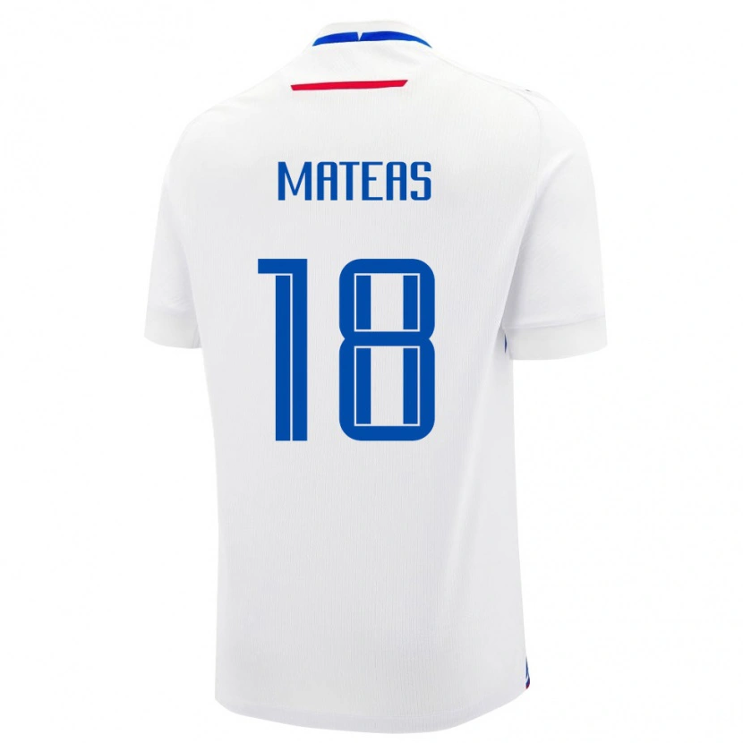 Danxen Mujer Camiseta Eslovaquia Maxim Mateas #18 Blanco Azul 2ª Equipación 26-28 La Camisa México