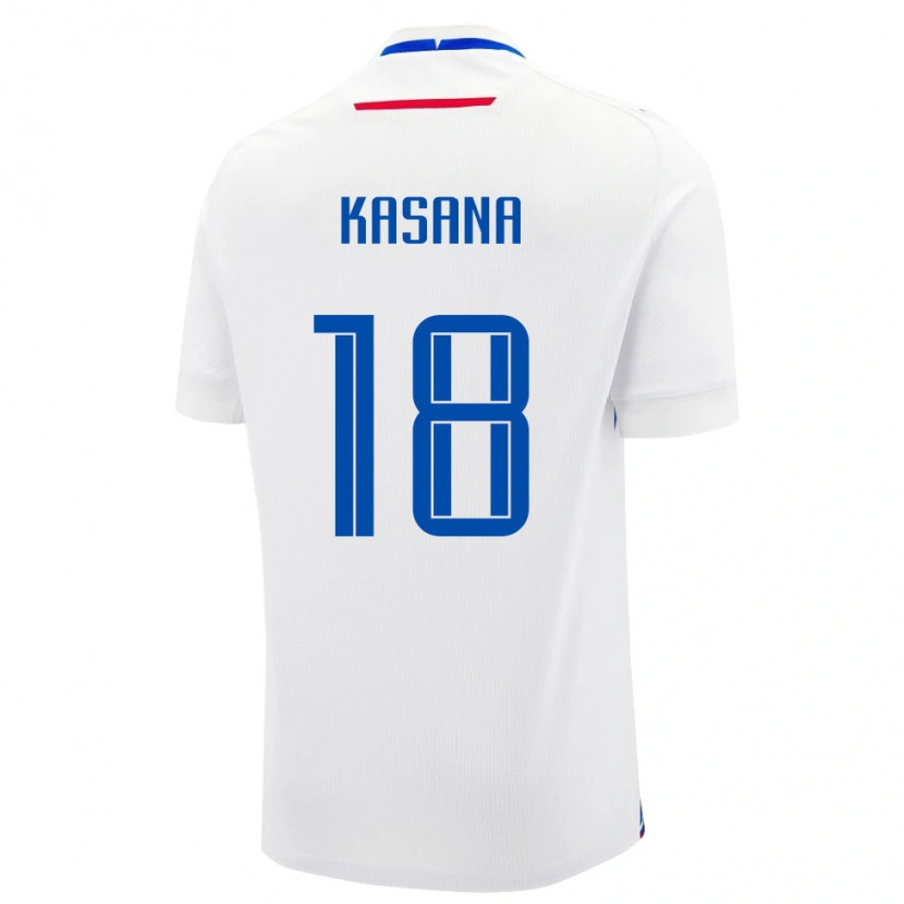 Danxen Mujer Camiseta Eslovaquia Fedor Kasana #18 Blanco Azul 2ª Equipación 26-28 La Camisa México
