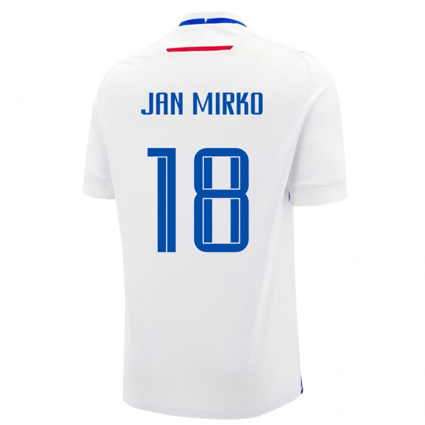 Danxen Mujer Camiseta Eslovaquia Tobias Jan Mirko #18 Blanco Azul 2ª Equipación 26-28 La Camisa México