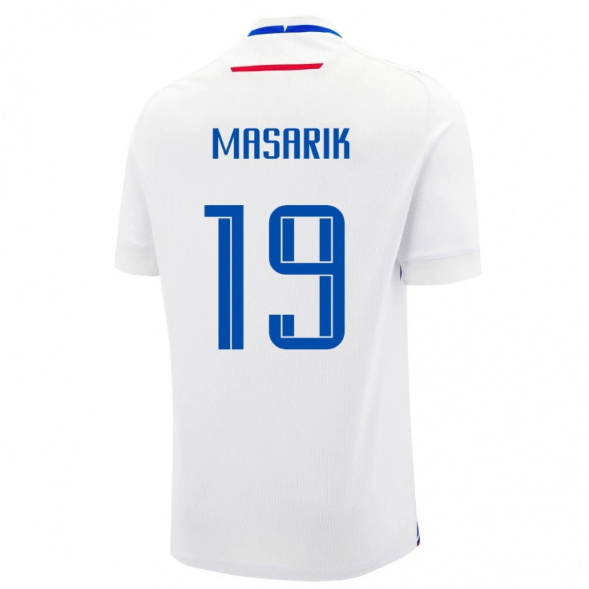 Danxen Mujer Camiseta Eslovaquia Marian Masarik #19 Blanco Azul 2ª Equipación 26-28 La Camisa México