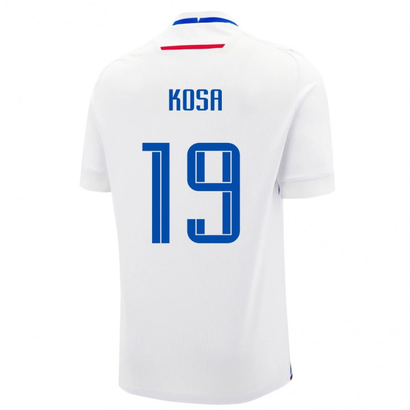 Danxen Mujer Camiseta Eslovaquia Frantisek Kosa #19 Blanco Azul 2ª Equipación 26-28 La Camisa México