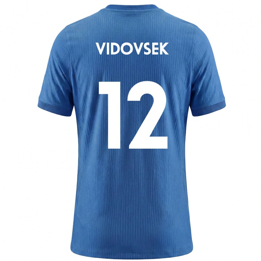 Danxen Mujer Camiseta Eslovenia Matevz Vidovsek #12 Azul Blanco 2ª Equipación 26-28 La Camisa México