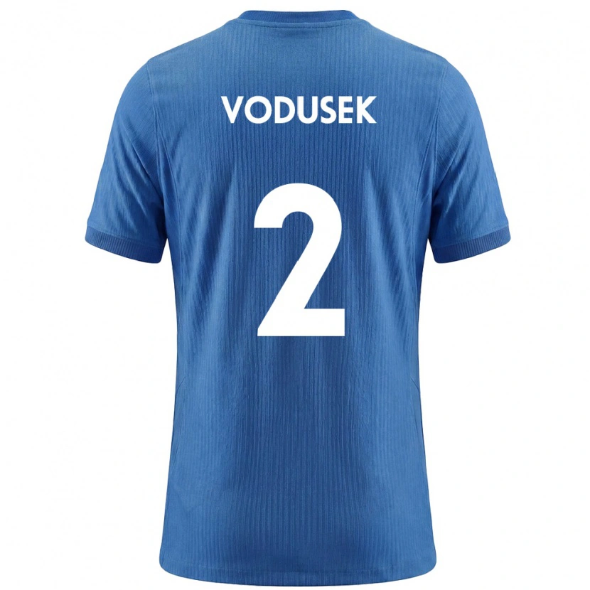Danxen Mujer Camiseta Eslovenia Luka Vodusek #2 Azul Blanco 2ª Equipación 26-28 La Camisa México