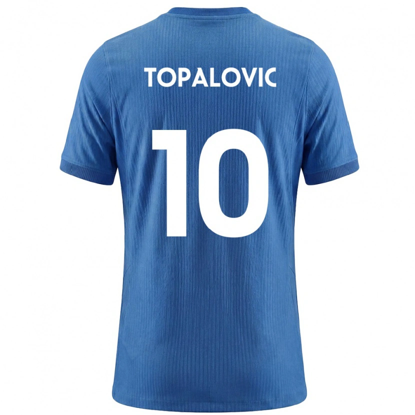 Danxen Mujer Camiseta Eslovenia Luka Topalović #10 Azul Blanco 2ª Equipación 26-28 La Camisa México