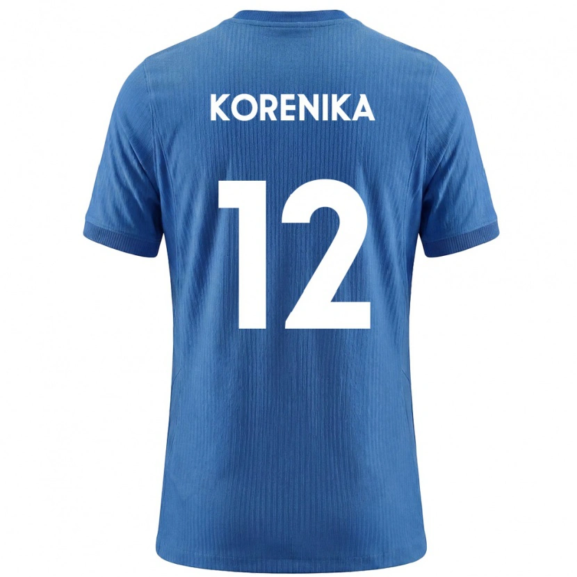 Danxen Mujer Camiseta Eslovenia Matej Korenika #12 Azul Blanco 2ª Equipación 26-28 La Camisa México