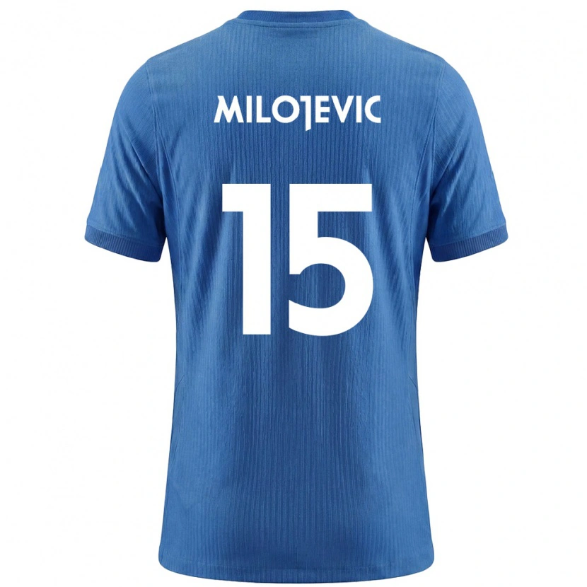 Danxen Mujer Camiseta Eslovenia Nemanja Milojevic #15 Azul Blanco 2ª Equipación 26-28 La Camisa México