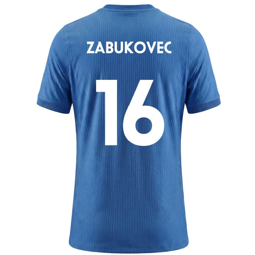 Danxen Mujer Camiseta Eslovenia Anze Zabukovec #16 Azul Blanco 2ª Equipación 26-28 La Camisa México
