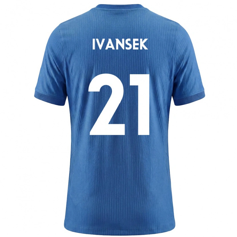 Danxen Mujer Camiseta Eslovenia Matic Ivansek #21 Azul Blanco 2ª Equipación 26-28 La Camisa México