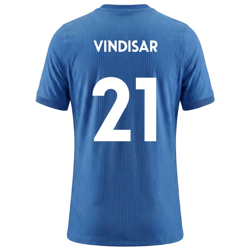 Danxen Mujer Camiseta Eslovenia Zala Vindišar #21 Azul Blanco 2ª Equipación 26-28 La Camisa México