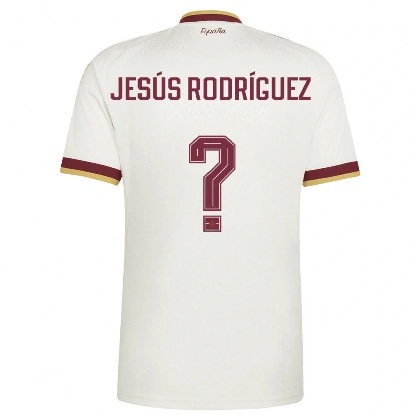 Danxen Mujer Camiseta España Jesús Rodríguez #0 Marfil Borgoña 2ª Equipación 26-28 La Camisa México